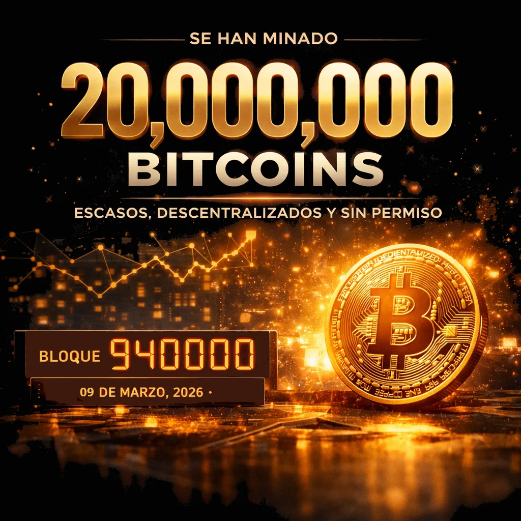 20 millones de bitcoin