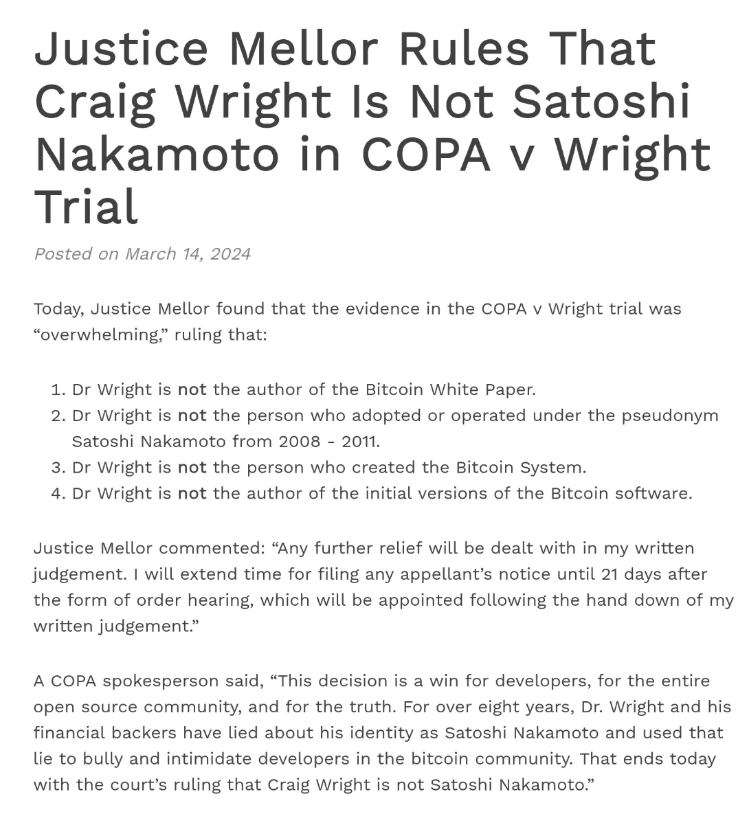 Todos somos Satoshi menos CSW