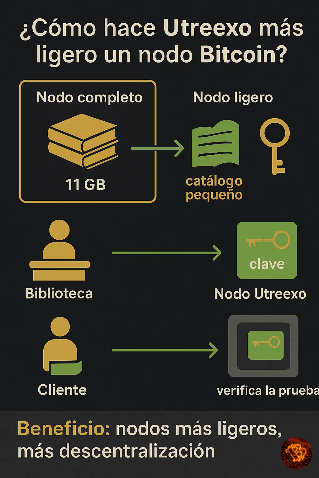 Infografía del funcionamiento de Utreexo
